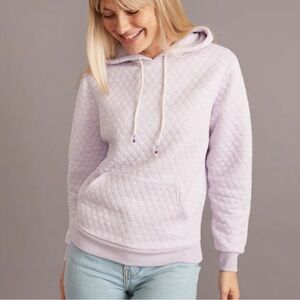 Marine Layer Corbet Quilted Hoodie in Lilac Light Purple size Medium